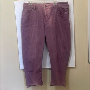 LANE BRYANT 1094741 Light Purple Pink Girlfriend Cropped JEANS $70 NWT 16